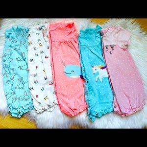 Carter’s summer onesies. 18 months. Girls. Worn once or new. 5 pieces.